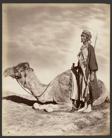 Man and camel, about 1870-1890. Creator: Unknown