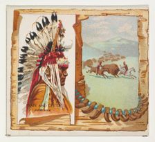 Man and Chief, Pawnee, from the American Indian Chiefs series (N36) for Allen & Ginter Cig..., 1888. Creator: Allen & Ginter