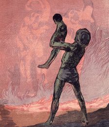 Man and child, 1919. Creator: Paul Jouve