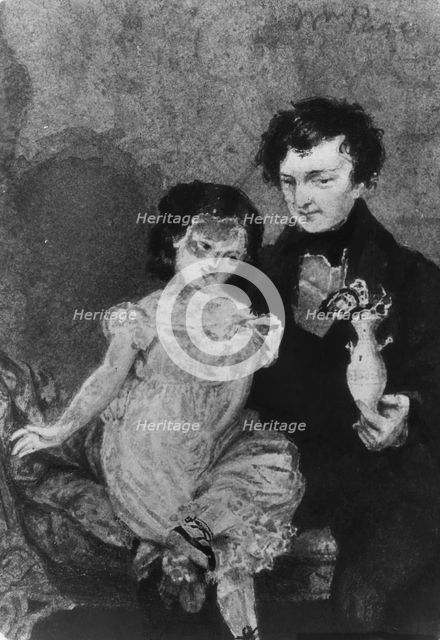 Man and Child (from McGuire Scrapbook), . Creator: William Page.