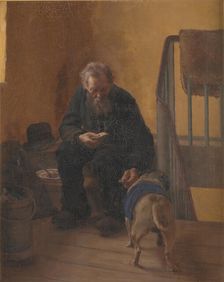 Man and dog, 1893. Creator: Gustav Vermehren