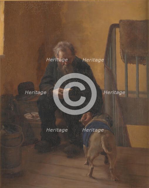 Man and dog, 1893. Creator: Gustav Vermehren.