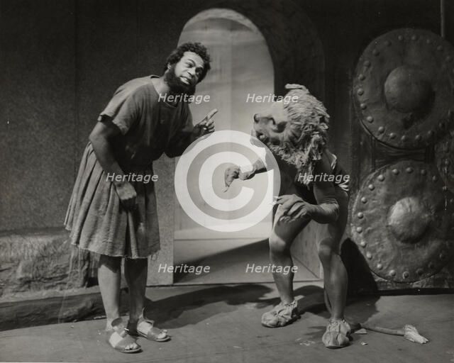 Man and lion, 1938. Creator: Unknown.