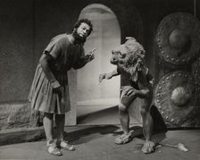 Man and lion, 1938. Creator: Unknown