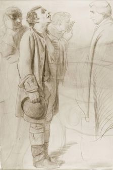 Man Being Examined-Study for "Drawing for the Militia" & verso Study of Robert The Bruce, 1849. Creator: John Phillip