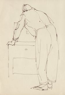 Man bending over, c1950. Creator: Shirley Markham