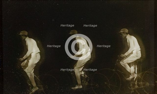 Man Bicycling, 1890s. Creator: Etienne Jules Marey.