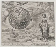 Man Born to Toil, from The Reward of Labour and Diligence, plate 1, 1572., 1572. Creator: Philip Galle