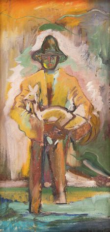 Man Carrying a Deer, 1930-1935. Creator: Arnold Peter Weisz-Kubincan