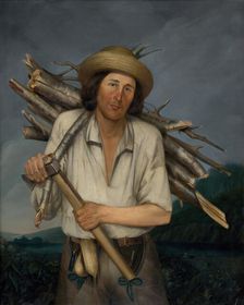 Man carrying a load of wood, 1855-1860. Creator: Anton Stadler