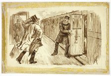 Man Catching Train, 1843-1891. Creator: Charles Samuel Keene
