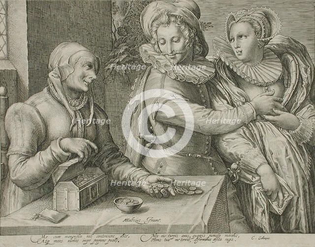 Man Chooses a Young Woman, 1600. Creator: Jacob Matham.