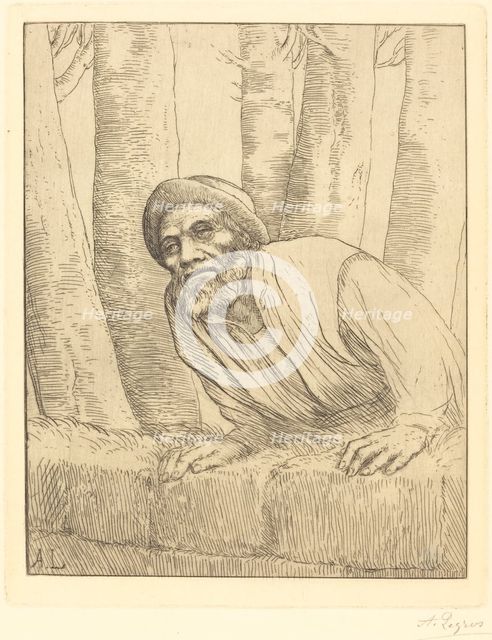 Man Climbing a Wall (L'escalade). Creator: Alphonse Legros.