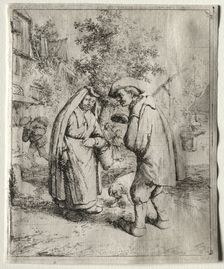 Man Conversing with a Woman. Creator: Adriaen van Ostade (Dutch, 1610-1684)