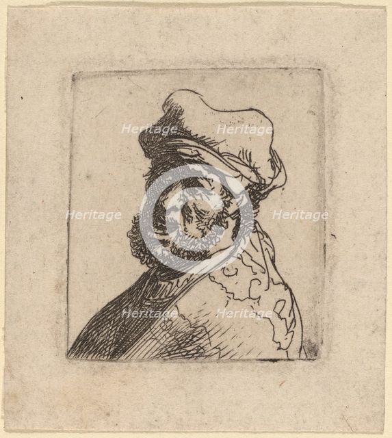 Man Crying Out, Three-Quarters Left, c. 1630/1631. Creator: Rembrandt Harmensz van Rijn.