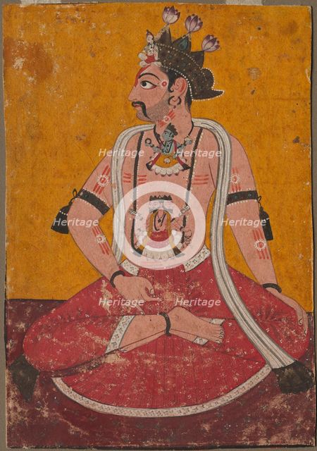 Man Dhata in Yogi Position, c. 1690-1700. Creator: Unknown.