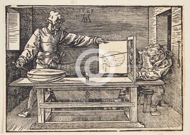 Man Drawing a Lute, 1525. Creator: Dürer, Albrecht (1471-1528).