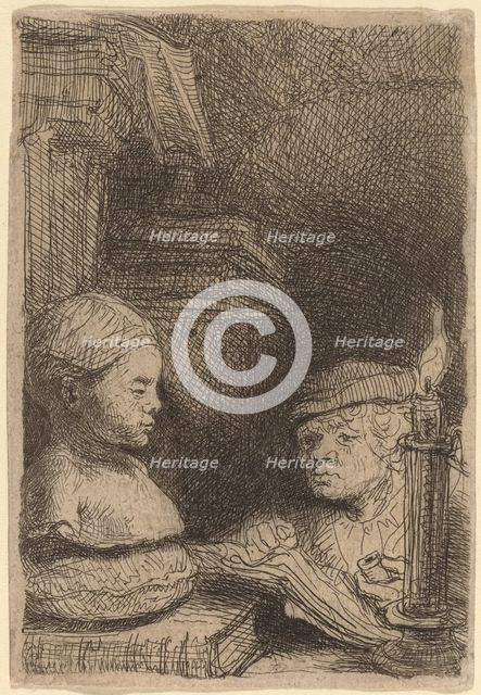 Man Drawing from a Cast, c. 1641. Creator: Rembrandt Harmensz van Rijn.