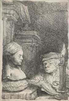 Man drawing from a cast, c.1641. Creator: Rembrandt Harmensz van Rijn