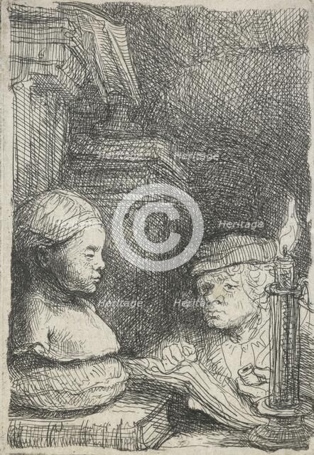 Man drawing from a cast, c.1641. Creator: Rembrandt Harmensz van Rijn.