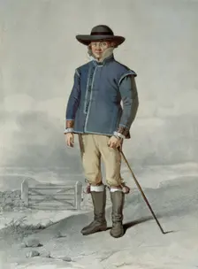 Man dressed in costume from Ingelstad, Småland, 1795-1857. Creator: Otto Wallgren