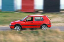 Man driving 1996 Vokswagen Golf Gti