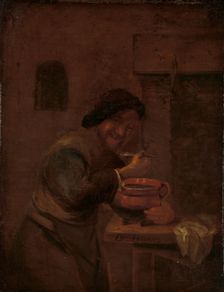 Man Eating from an Earthenware Pot, c.1660-c.1680. Creator: Daniel Boone