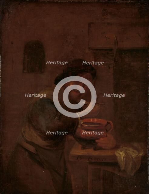 Man Eating from an Earthenware Pot, c.1660-c.1680. Creator: Daniel Boone.