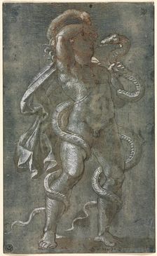 Man Entwined by Two Snakes, c. 1527. Creator: Giovanni Antonio da Pordenone (Italian, 1483/84-1539), attributed to