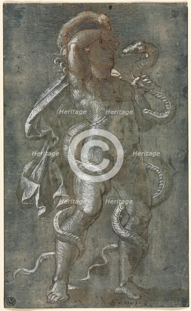 Man Entwined by Two Snakes, c. 1527. Creator: Giovanni Antonio da Pordenone (Italian, 1483/84-1539), attributed to.