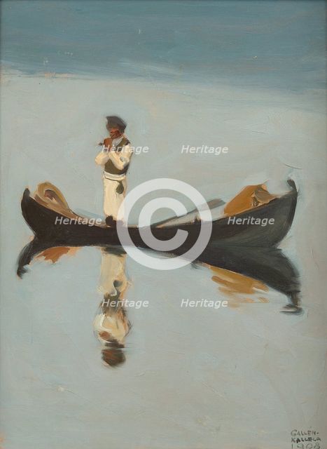 Man fishing, 1908. Artist: Gallen-Kallela, Akseli (1865-1931)