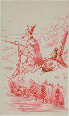 Man Fishing on Bank of River, n.d. Creator: Anders Leonard Zorn
