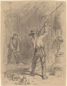Man Flailing, 1850s. Creator: Felix Octavius Carr Darley