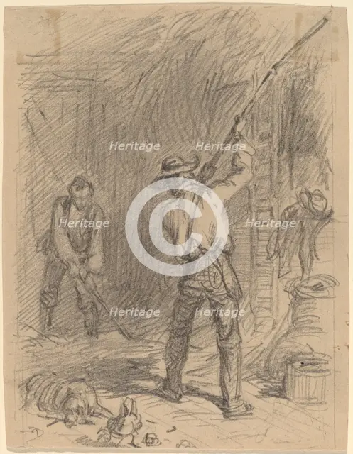 Man Flailing, 1850s. Creator: Felix Octavius Carr Darley.