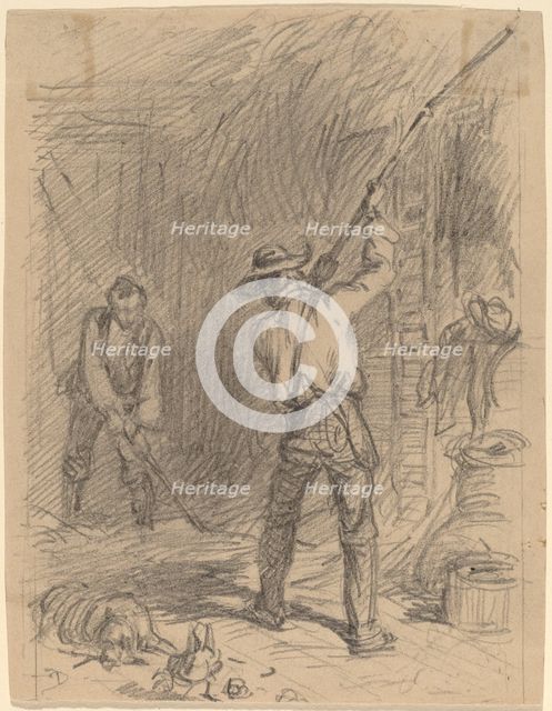 Man Flailing, 1850s. Creator: Felix Octavius Carr Darley.