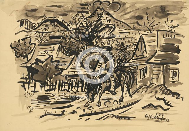 Man from Orava on a horse, c1935. Creator: Arnold Peter Weisz-Kubincan.