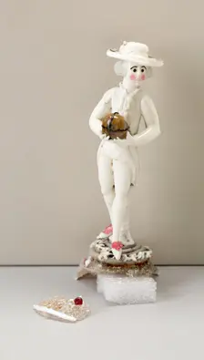 Man Holding a Ball, France, 1750/99. Creator: Verres de Nevers