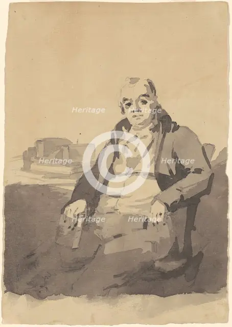 Man Holding a Book [recto], c. 1815. Creator: Thomas Sully.