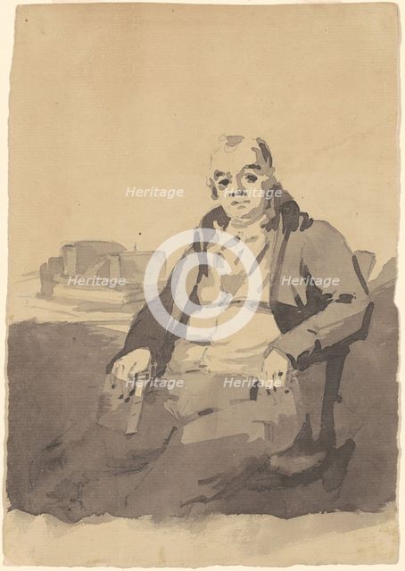 Man Holding a Book [recto], c. 1815. Creator: Thomas Sully.