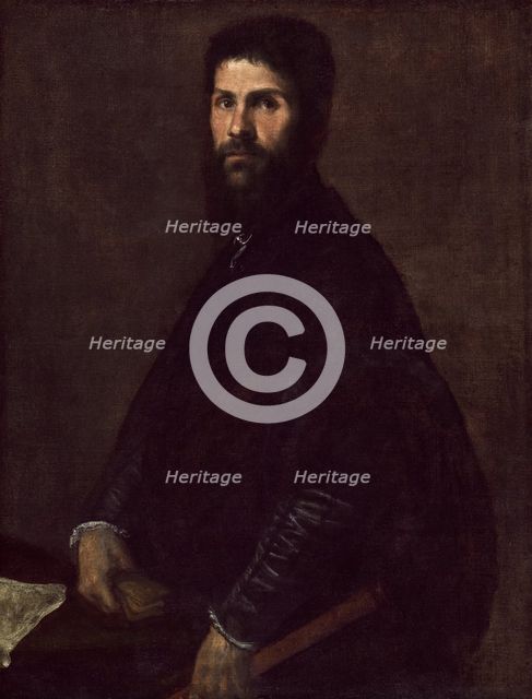 Man Holding a Flute, c.between 1560 and 1565. Creator: Titian.