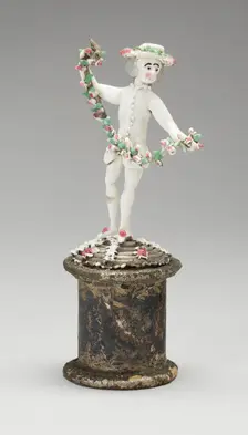 Man Holding a Garland, France, 1750/99. Creator: Verres de Nevers