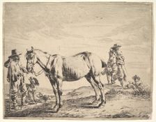 Man Holding a Horse by the Bridle. Creator: Dirck Stoop