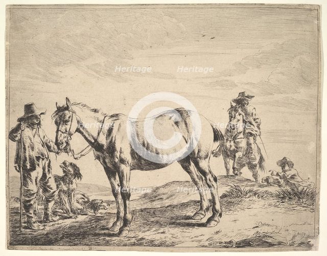Man Holding a Horse by the Bridle. Creator: Dirck Stoop.