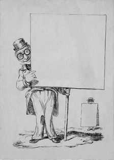 Man holding a sign, 19th century. Creator: Unknown