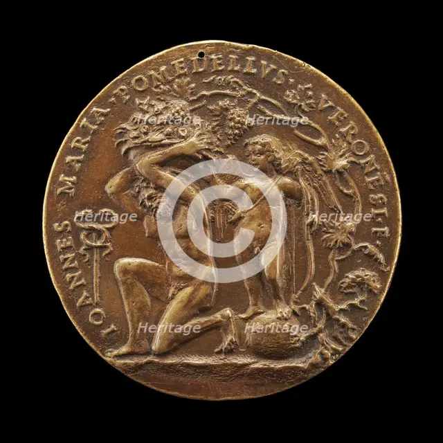 Man Holding Fruit, and Cupid [reverse]. Creator: Giovanni Maria Pomedelli.