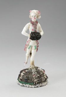 Man Holding Muff, France, 1750/99. Creator: Verres de Nevers
