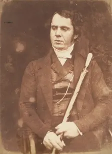[Man Holding Umbrella], 1843-47. Creators: David Octavius Hill, Robert Adamson, Hill & Adamson