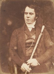 [Man Holding Umbrella], 1843-47. Creators: David Octavius Hill, Robert Adamson, Hill & Adamson