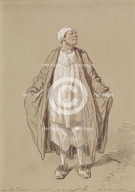 Man in Night Dress, 1804-1866. Creator: Paul Gavarni.