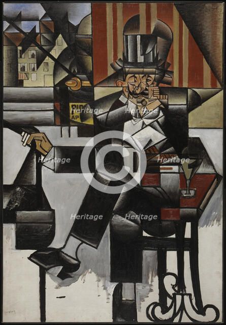 Man in a Café, 1912. Creator: Gris, Juan (1887-1927).